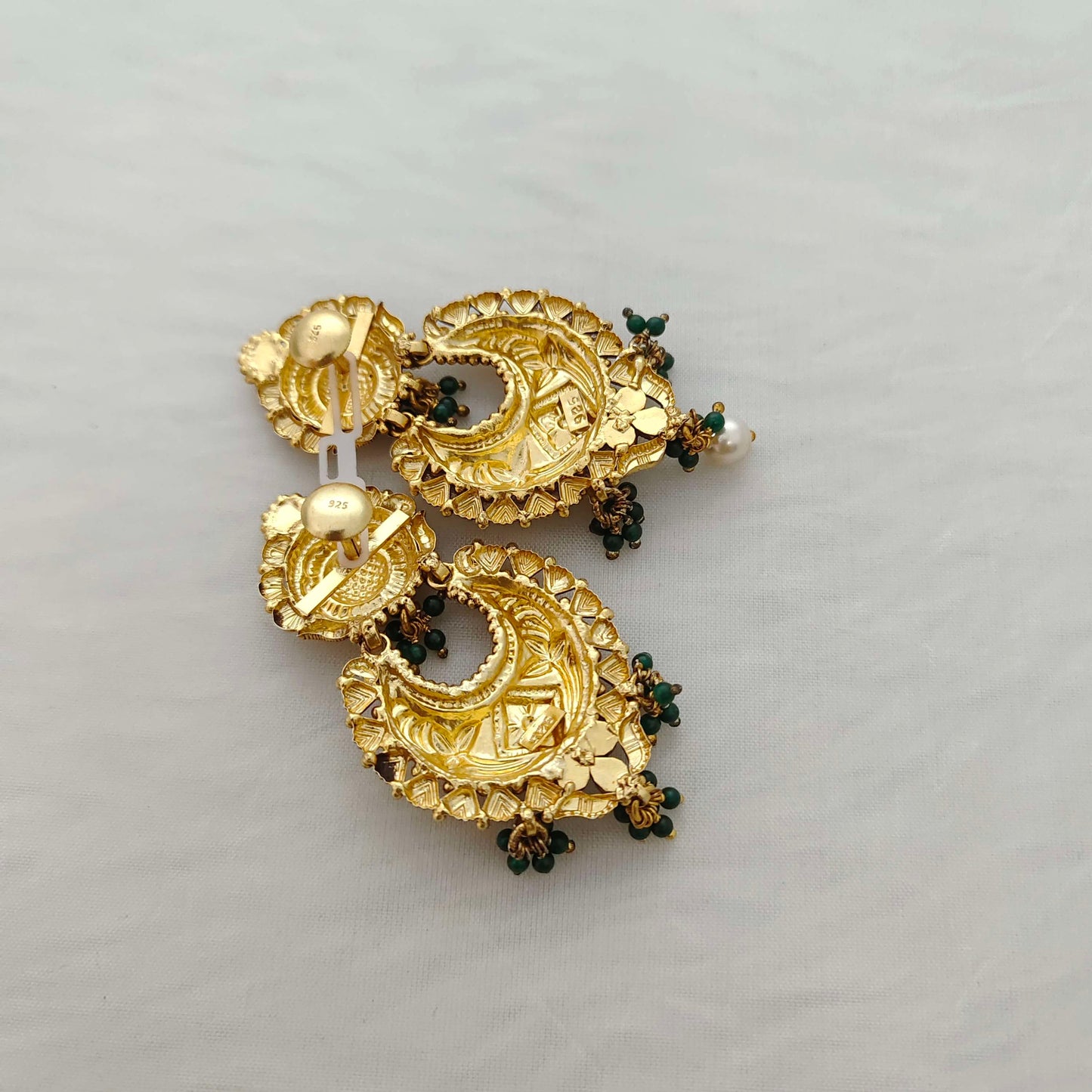 Silver chandbali erarrings-RCJR504