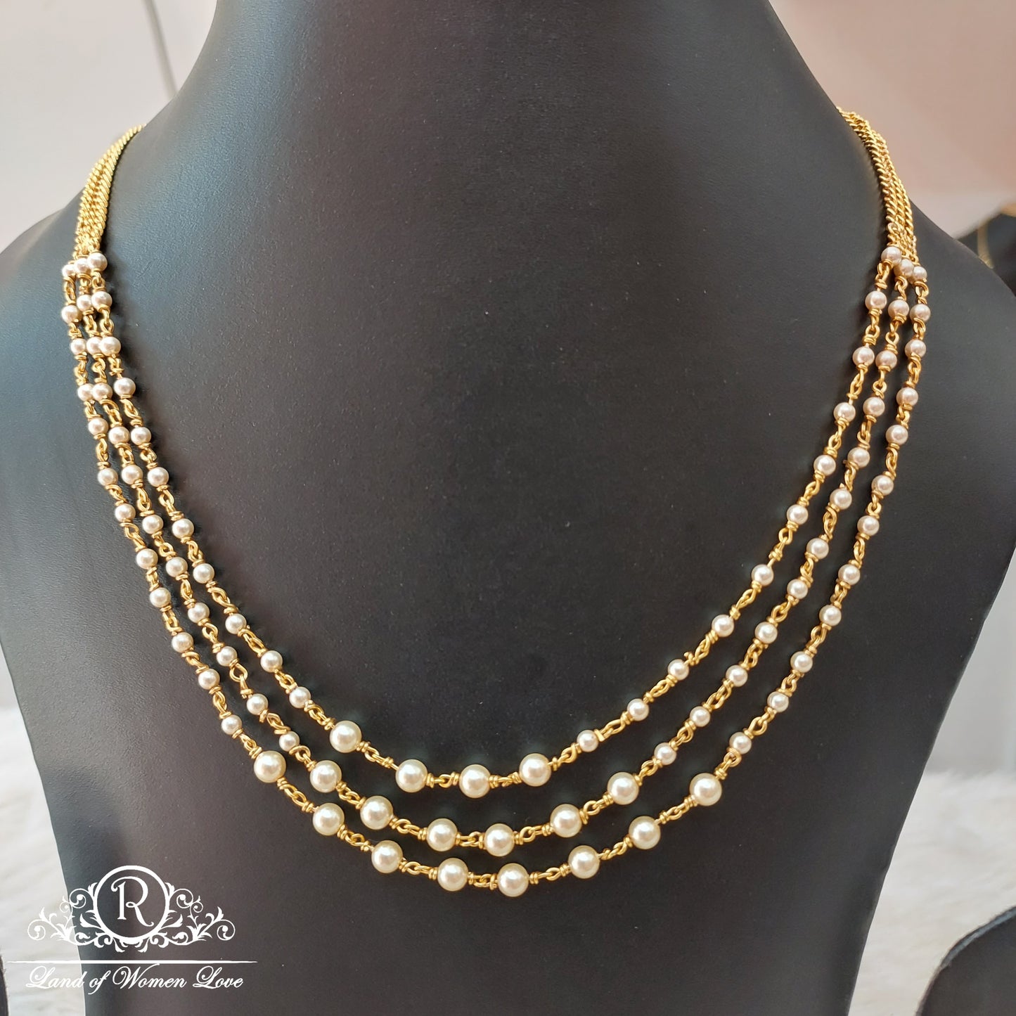 Silver pearl chain-RI18