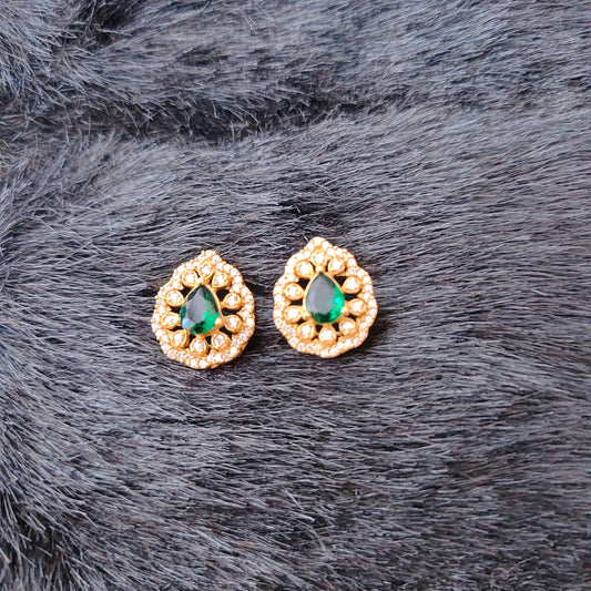 Silver CZ-stone side lockets -RCD375