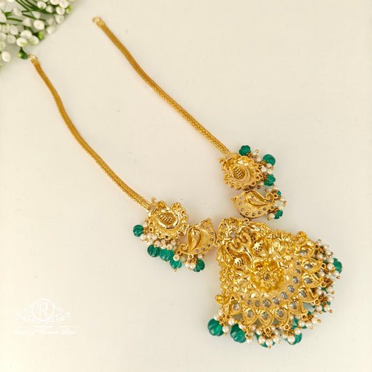 92.5 silver simple and Cute necklace with peacock design and CZ- stones -RCHK0161