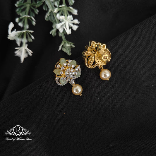 92.5 Silver diamond finishing Amaya beads Earrings-RCDS0136