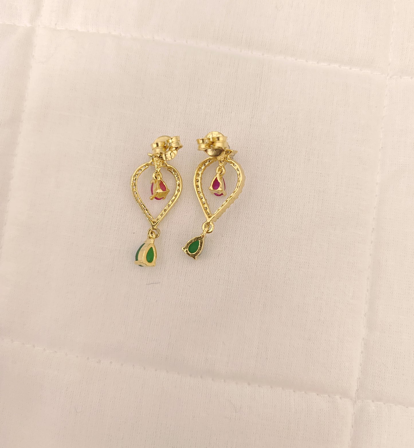 Silver CZ- Stones Necklace With Matching Earrings-RCES19RCES20