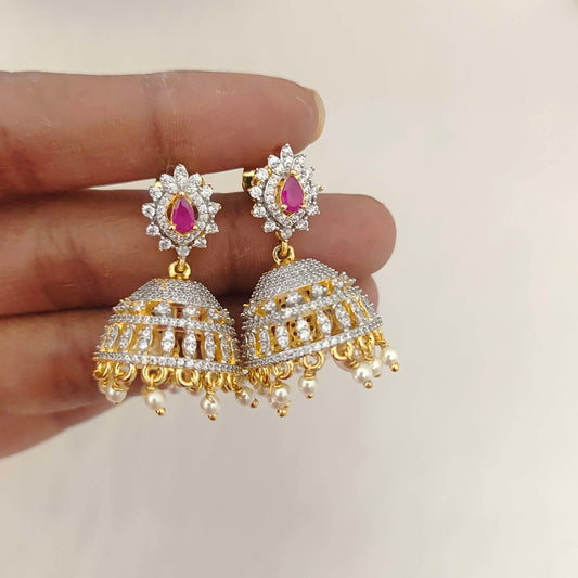 Silver diamond replica earrings -RCT175