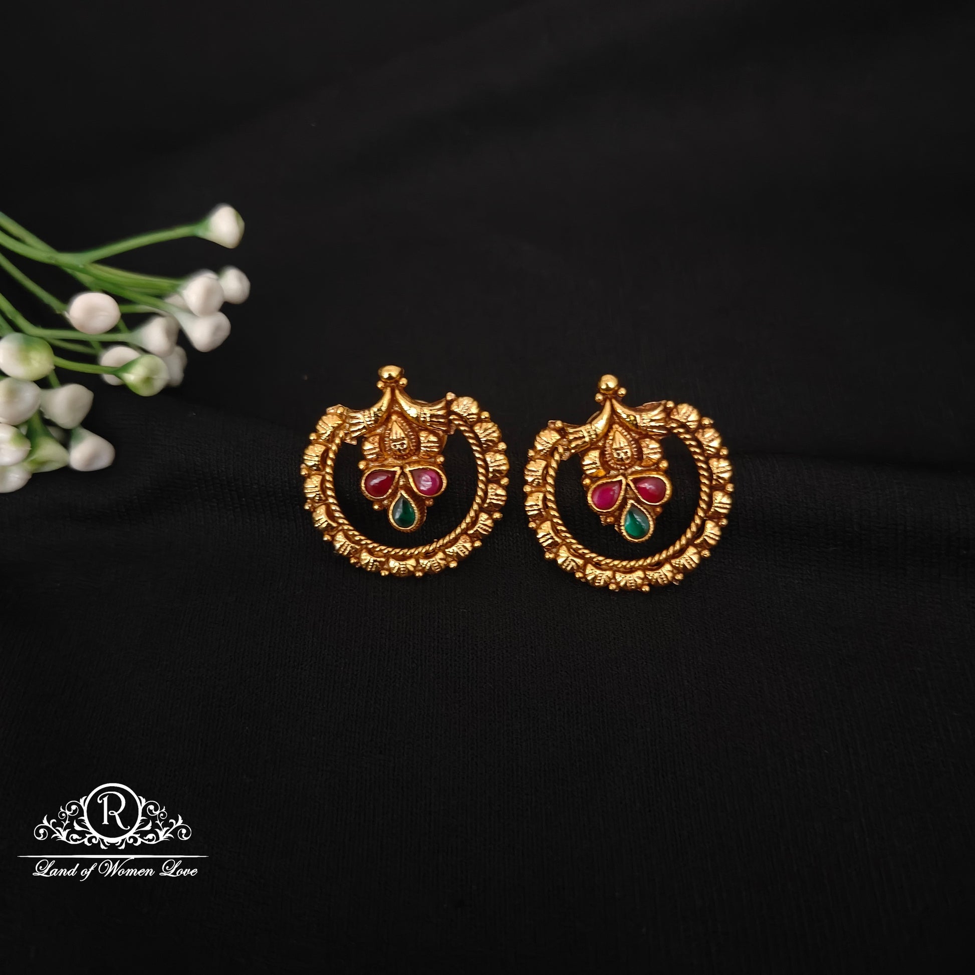 earrings 92.5 silver simple and cute earrings - rcjr964 92.5 silver ramala jewelry / ramala collections