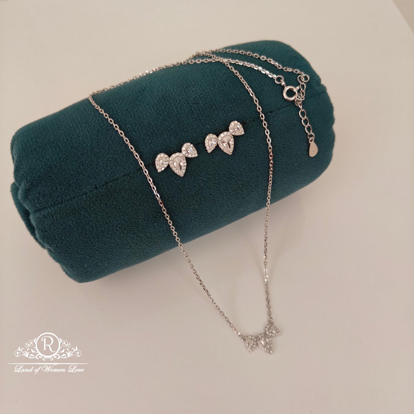 earrings 92.5 silver simple and cute necklace with earrings set -rcvh08 92.5 silver ramala jewelry / ramala collections