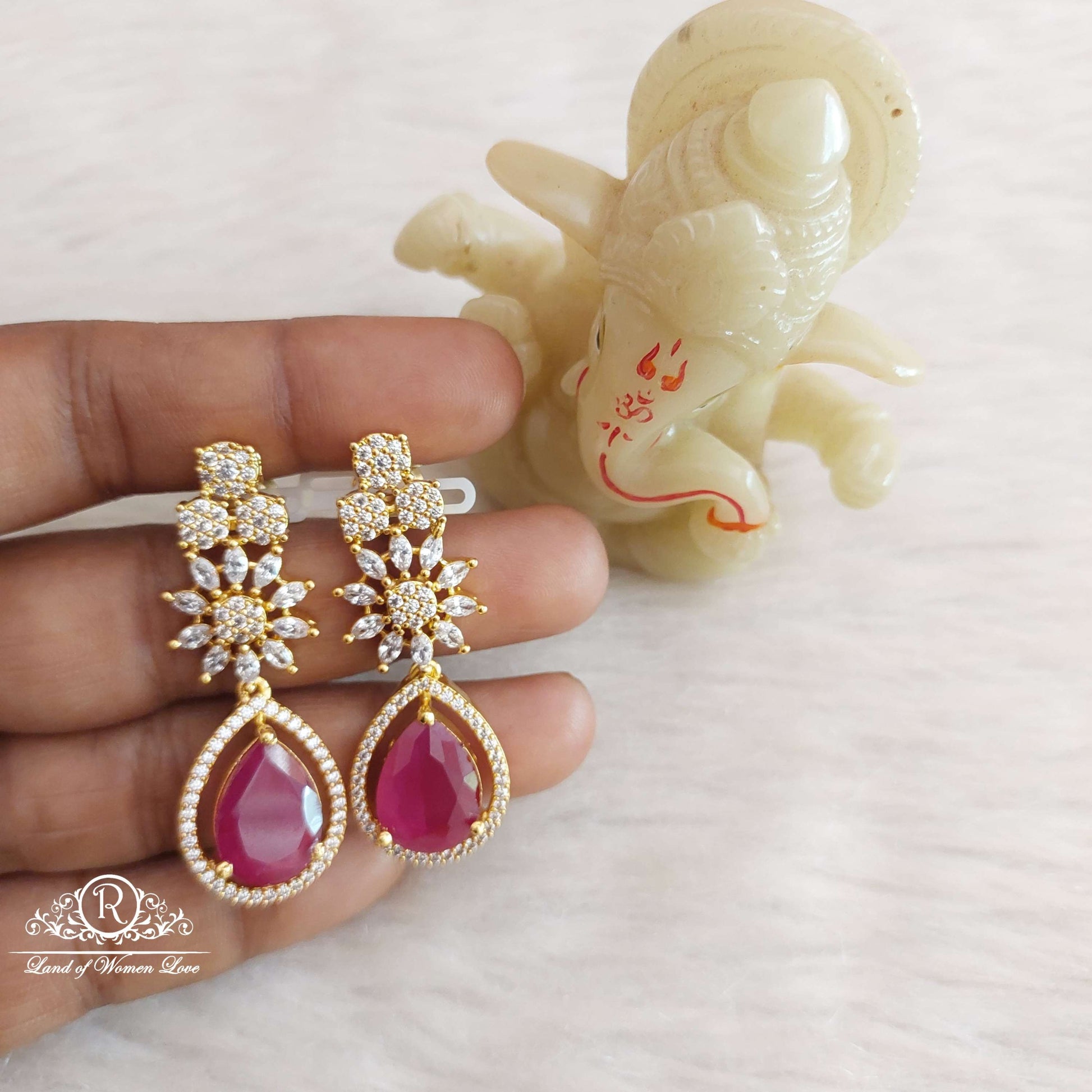 earrings silver cz- stone earrings-s540 cz 92.5 silver ramala jewelry / ramala collections