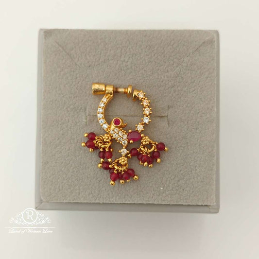 nose pin silver peacock design nose pin-rcjr662 92.5 silver ramala jewelry / ramala collections