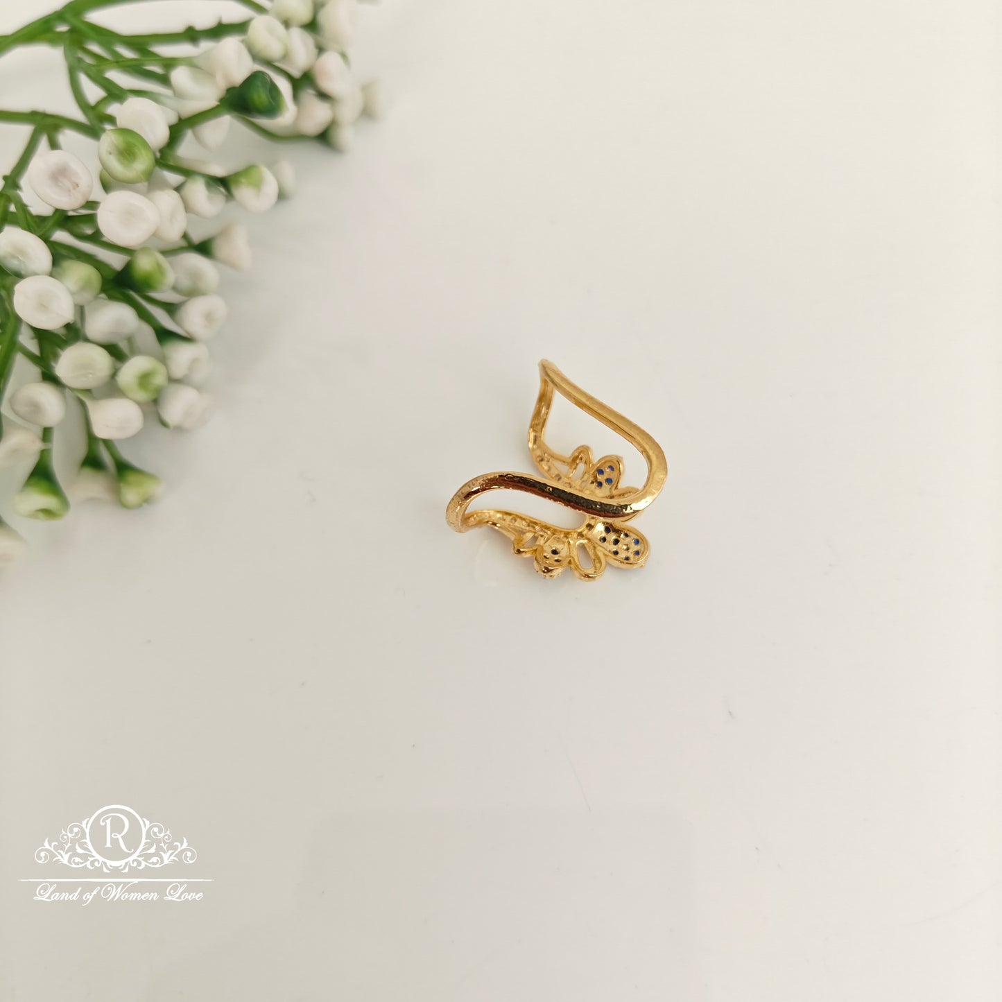 92.5 silver simple and Cute CZ- stones Vanki Ring -RCDS386