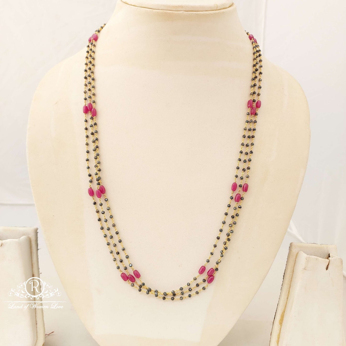 Silver Cristal Black Beads-H076