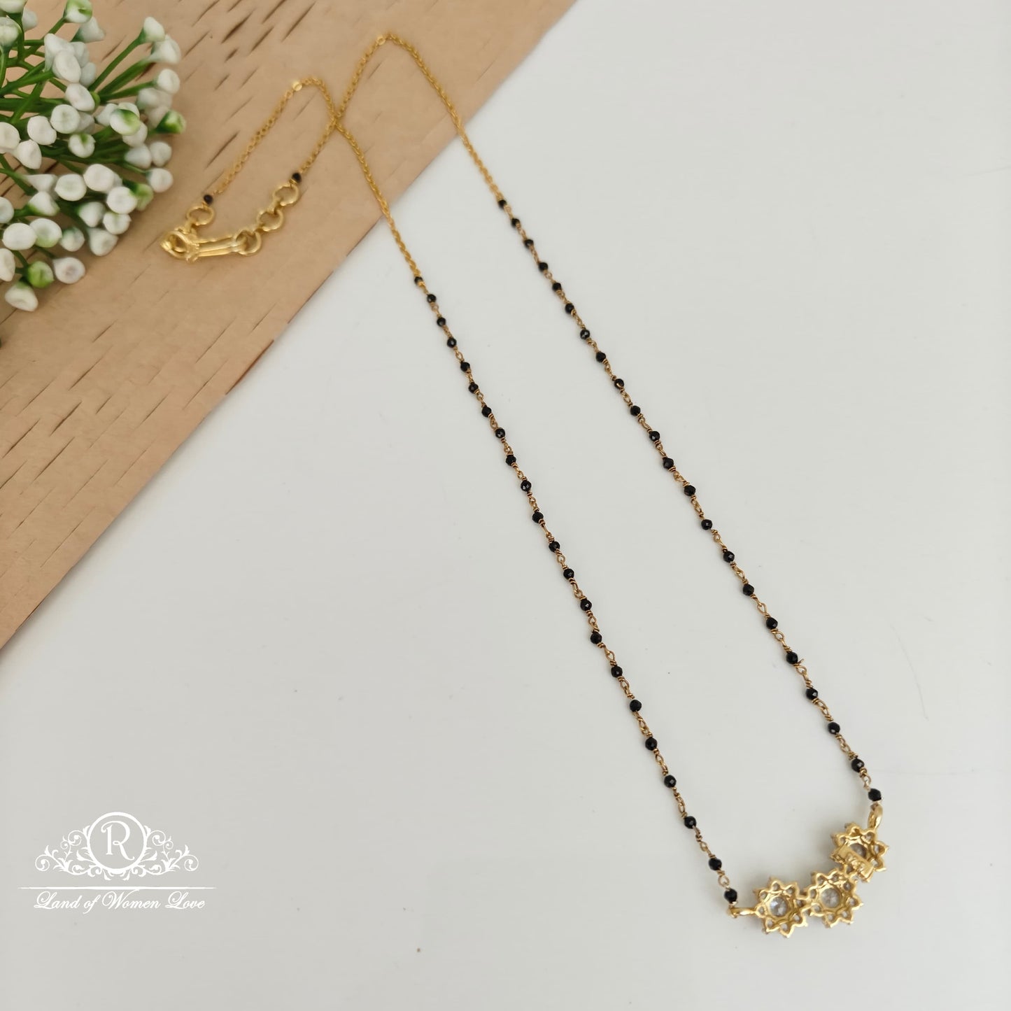 92.5 silver simple and Cute black beads - RCNJ025