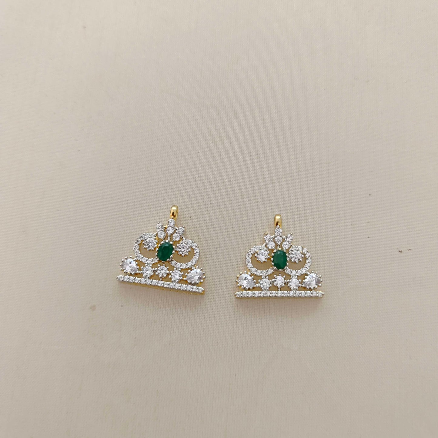 Silver CZ-stone side lockets - RCD308