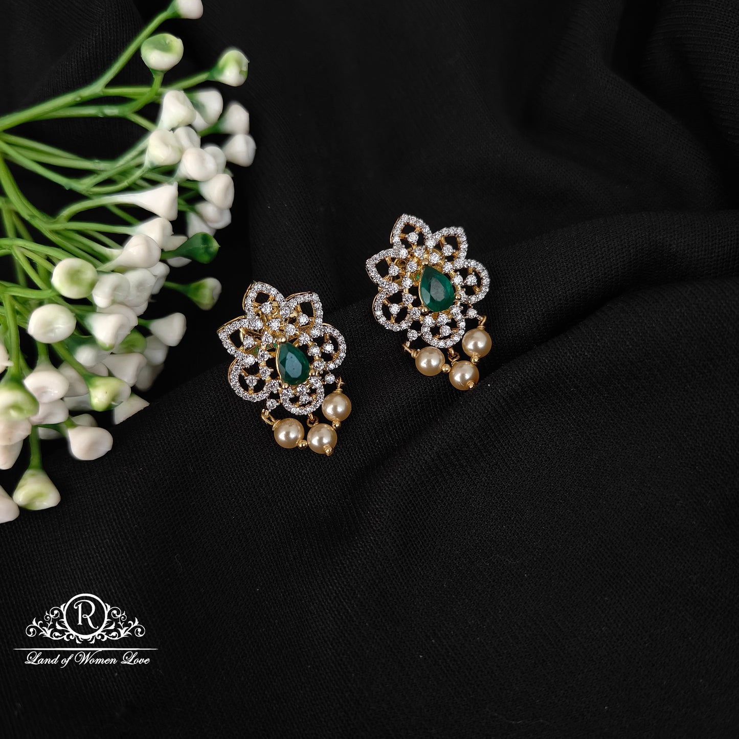 earrings 92.5 silver simple and cute earrings - rcm1164 92.5 silver ramala jewelry / ramala collections
