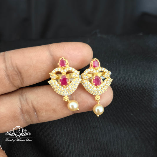 earrings silver earrings -rcm389 cz 92.5 silver ramala jewelry / ramala collections
