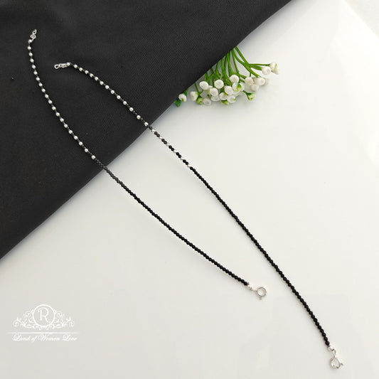 anklet silver black beads anklets -rcra102 92.5 silver ramala jewelry / ramala collections