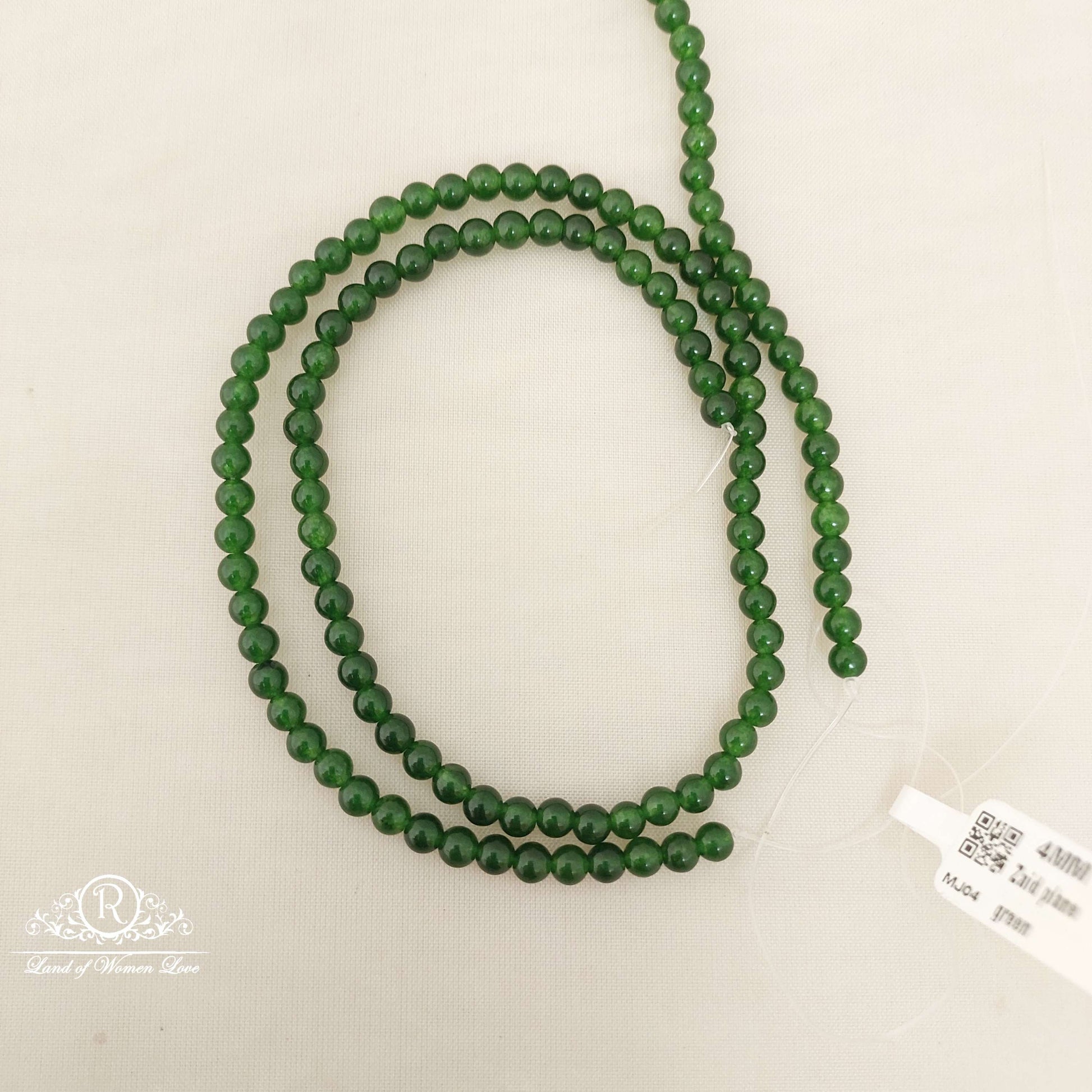 4mm zaid plain green beads-mj04 92.5 silver ramala jewelry / ramala collections