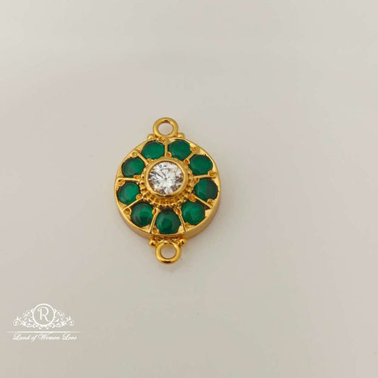 silver green stones design side locket-rcjr653 92.5 silver ramala jewelry / ramala collections