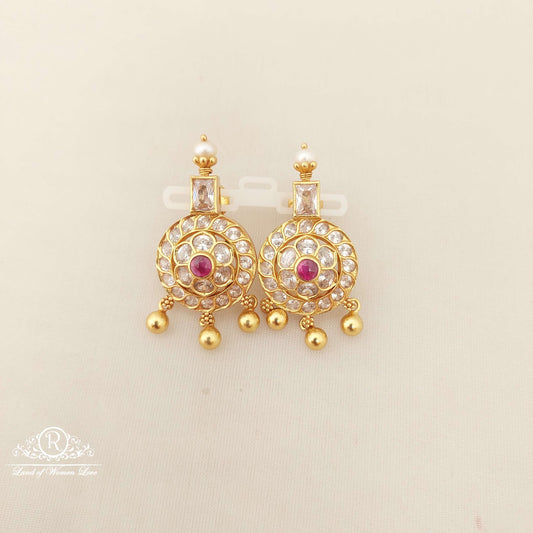 earrings silver white stones earrings-m227 92.5 silver ramala jewelry / ramala collections