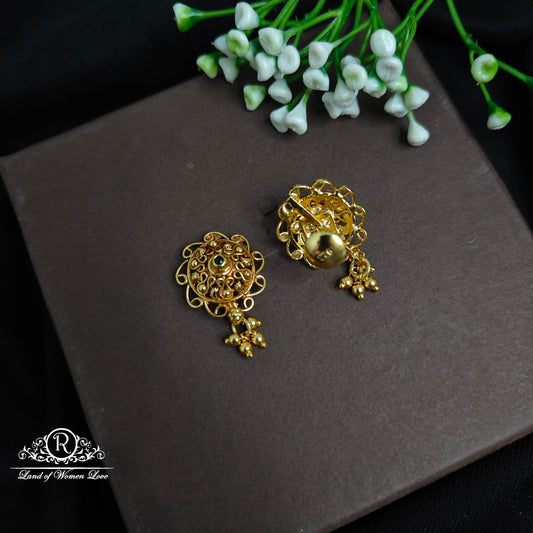 Silver flower design earrings- RCDS0203