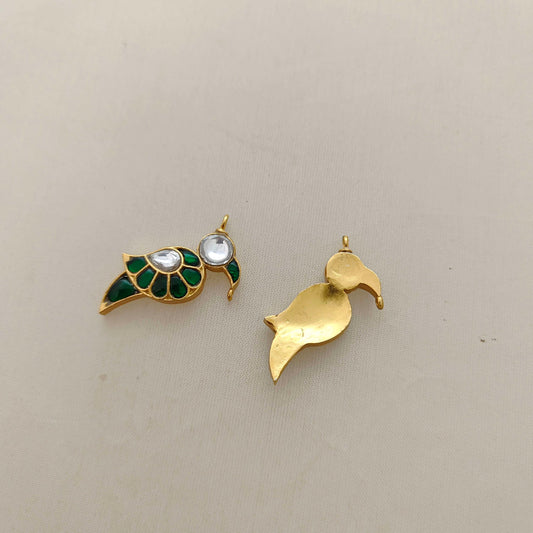 Silver kundan bird designs pendant-RCD258