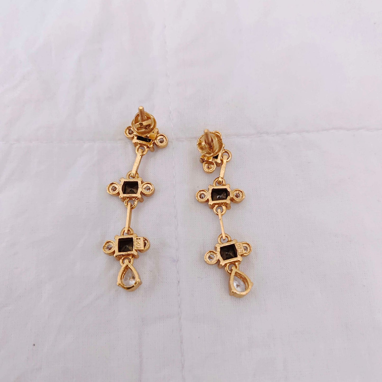 Silver gold polish earrings -RCA090