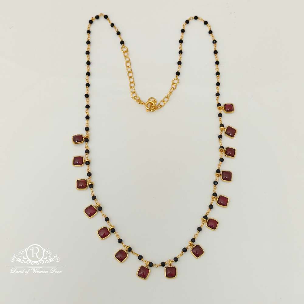 silver black beads design-rcjr670 92.5 silver ramala jewelry / ramala collections