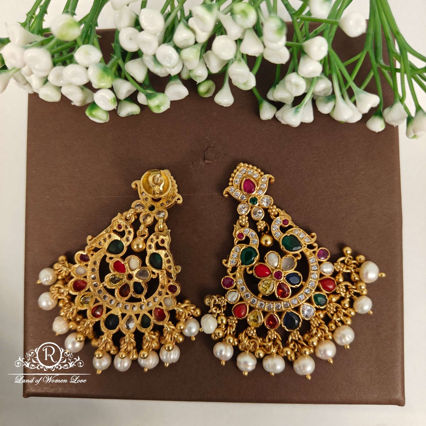 Peacock Design Silver Earrings-RC85-70CP112