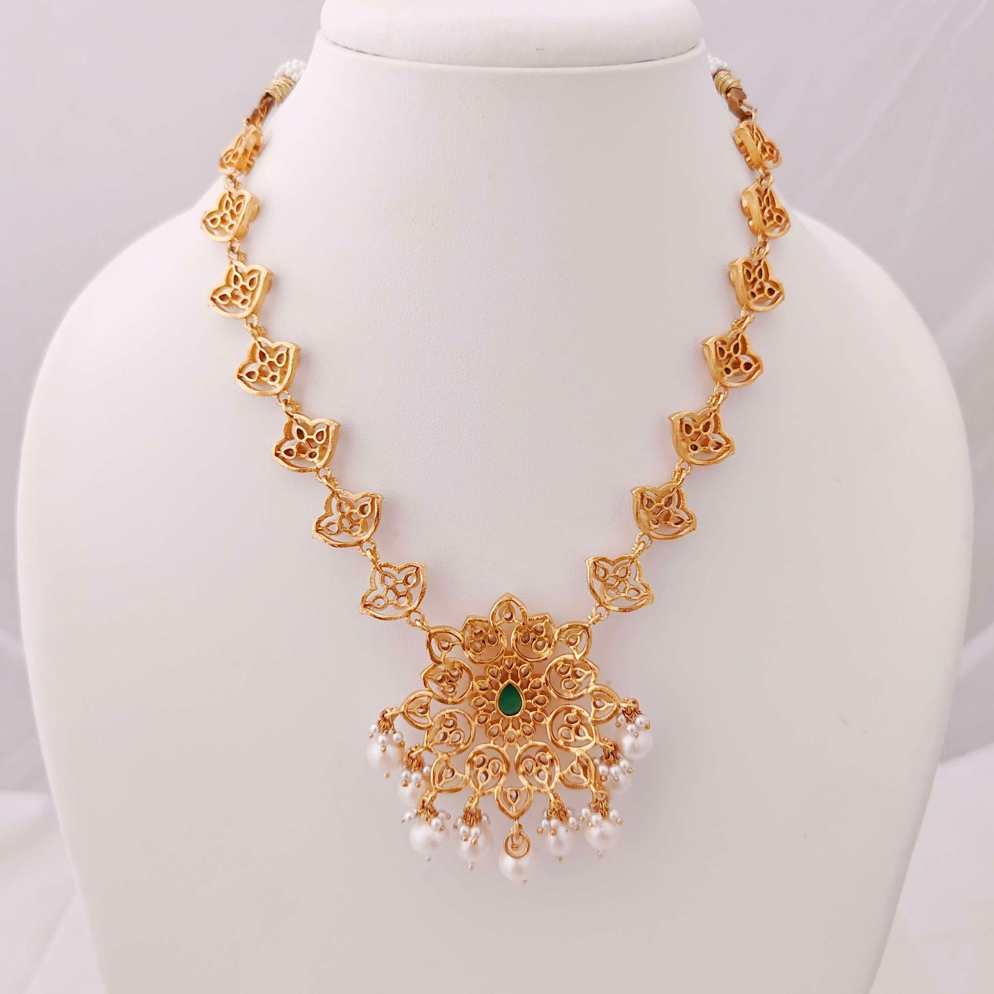 Silver  CZ-gold polish necklace designs -RCP055