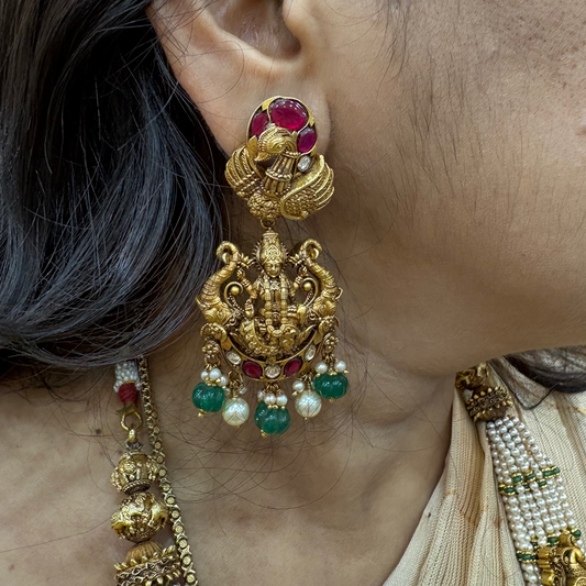 92.5 silver beautiful haram with earrings and bangles set-RC061M118711881189