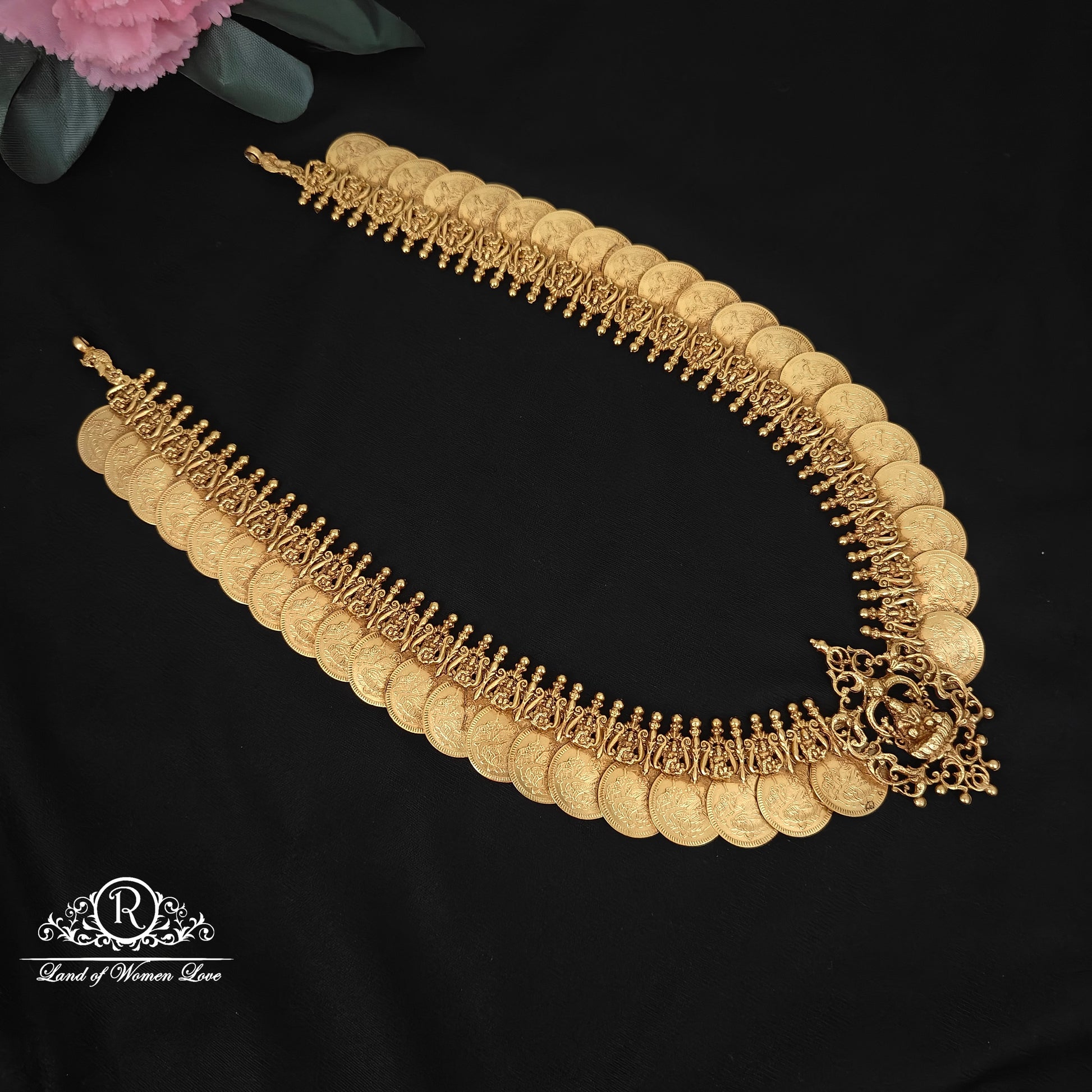 haram 92.5 silver beautiful lakshmi devi kasu haram -rcm1183 92.5 silver ramala jewelry / ramala collections