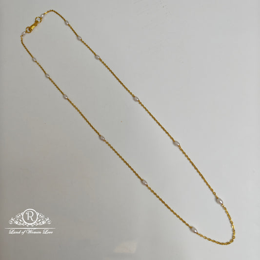 chain 92.5 silver rice pearls chain -rch816 92.5 silver ramala jewelry / ramala collections