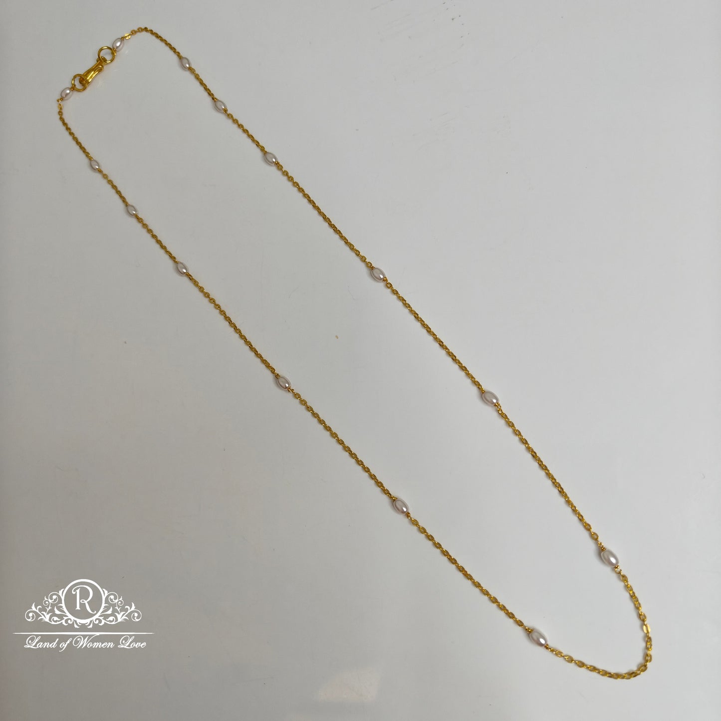 chain 92.5 silver rice pearls chain -rch816 92.5 silver ramala jewelry / ramala collections