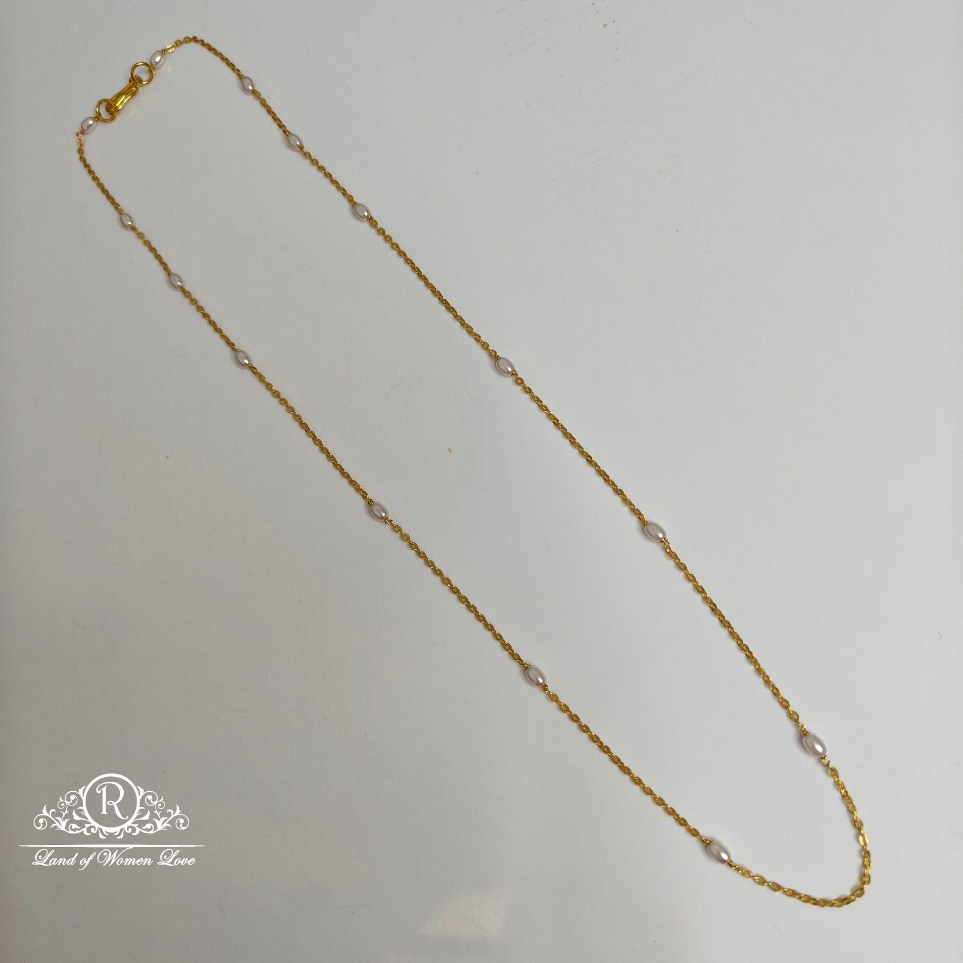 chain 92.5 silver rice pearls chain -rch816 92.5 silver ramala jewelry / ramala collections