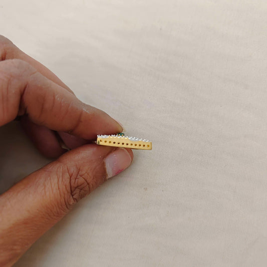 Silver CZ-stone side lockets - RCD308