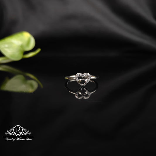 ring silver rodhium polish heart shade desgin finger ring-rcra46 92.5 silver ramala jewelry / ramala collections