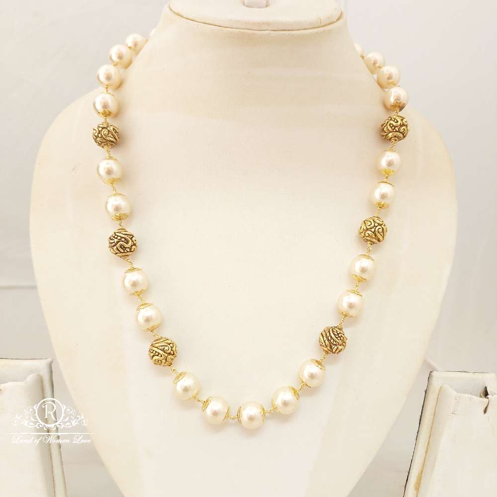 Silver Pearls Beads Mala-H092