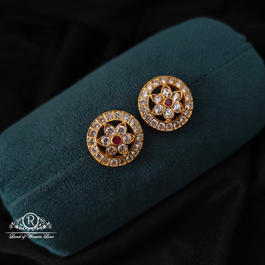 stud silver white stone stud earrings -rcm326 92.5 silver ramala jewelry / ramala collections