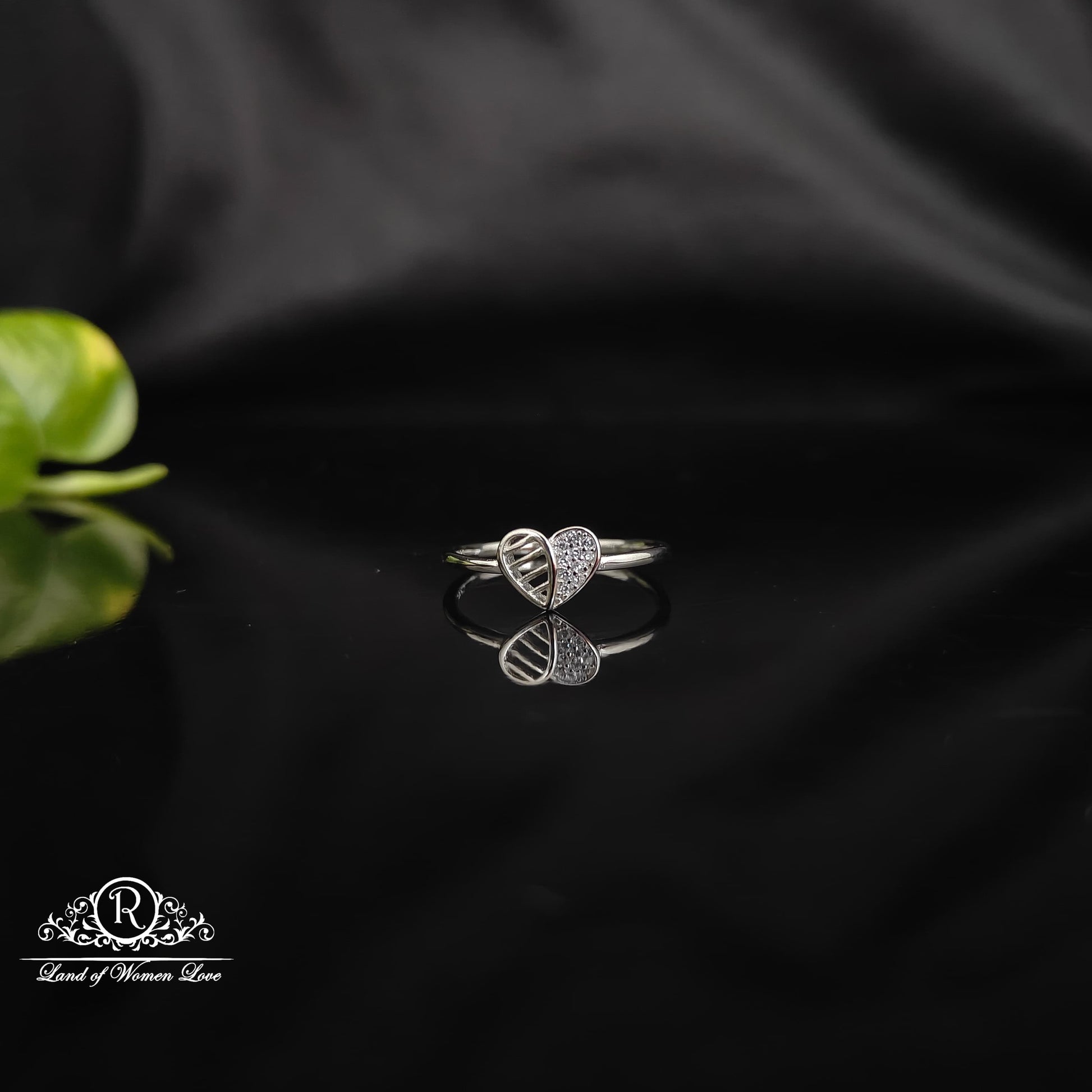 ring silver rodhium polish heart shape finger ring-rcra47 92.5 silver ramala jewelry / ramala collections
