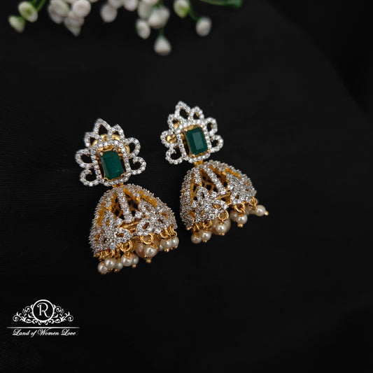 earrings 92.5 silver simple and cute diamond finishing earrings -rcm091258 92.5 silver ramala jewelry / ramala collections