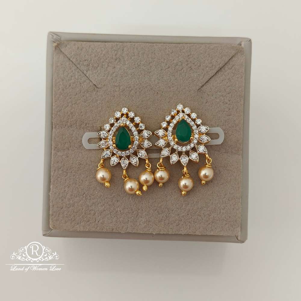 earrings silver diamond replica design cz-stones earrings-rccp99 cz 92.5 silver ramala jewelry / ramala collections