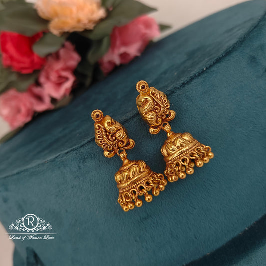 earrings 92.5 silver simple and cute jhumkas with pacock design and hangings -rcp168 92.5 silver ramala jewelry / ramala collections
