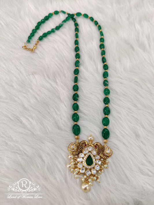 Silver Moissanite Beads Chain-H001