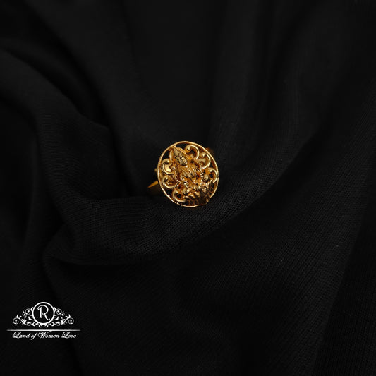 ring 92.5 silver simple and cute lakshmi devi design finger ring -rchk0174 92.5 silver ramala jewelry / ramala collections