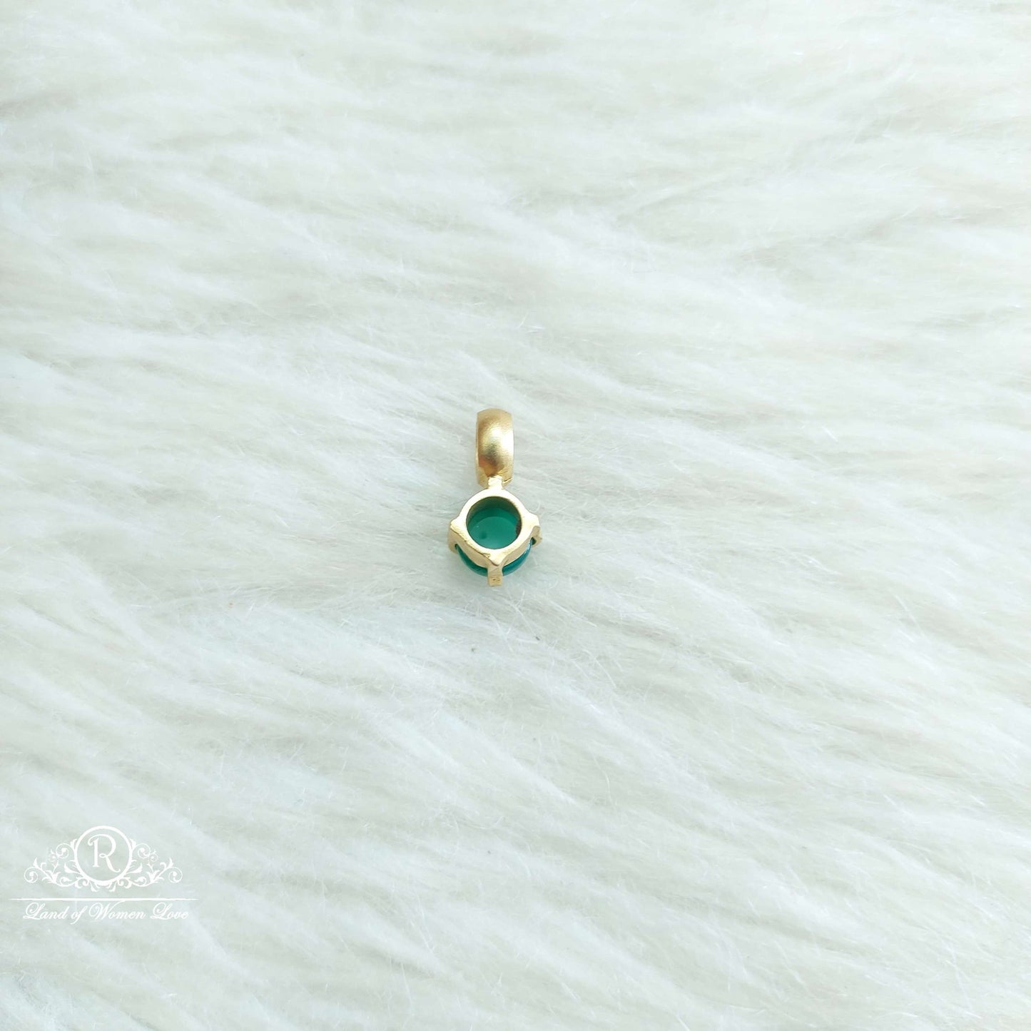 Silver Small Green Stone Locket-SA569