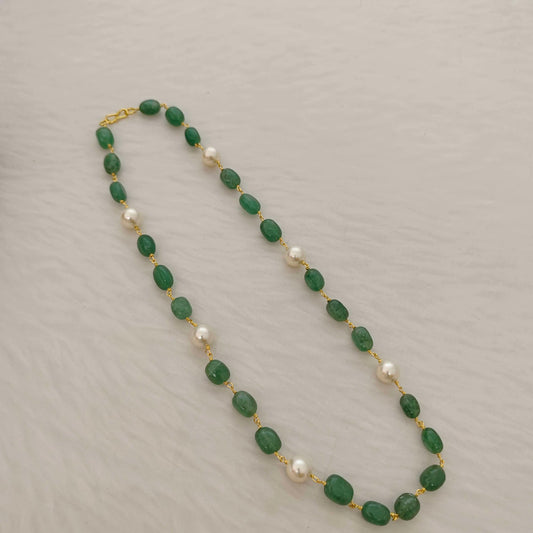 Silver emrold chain-RCH382