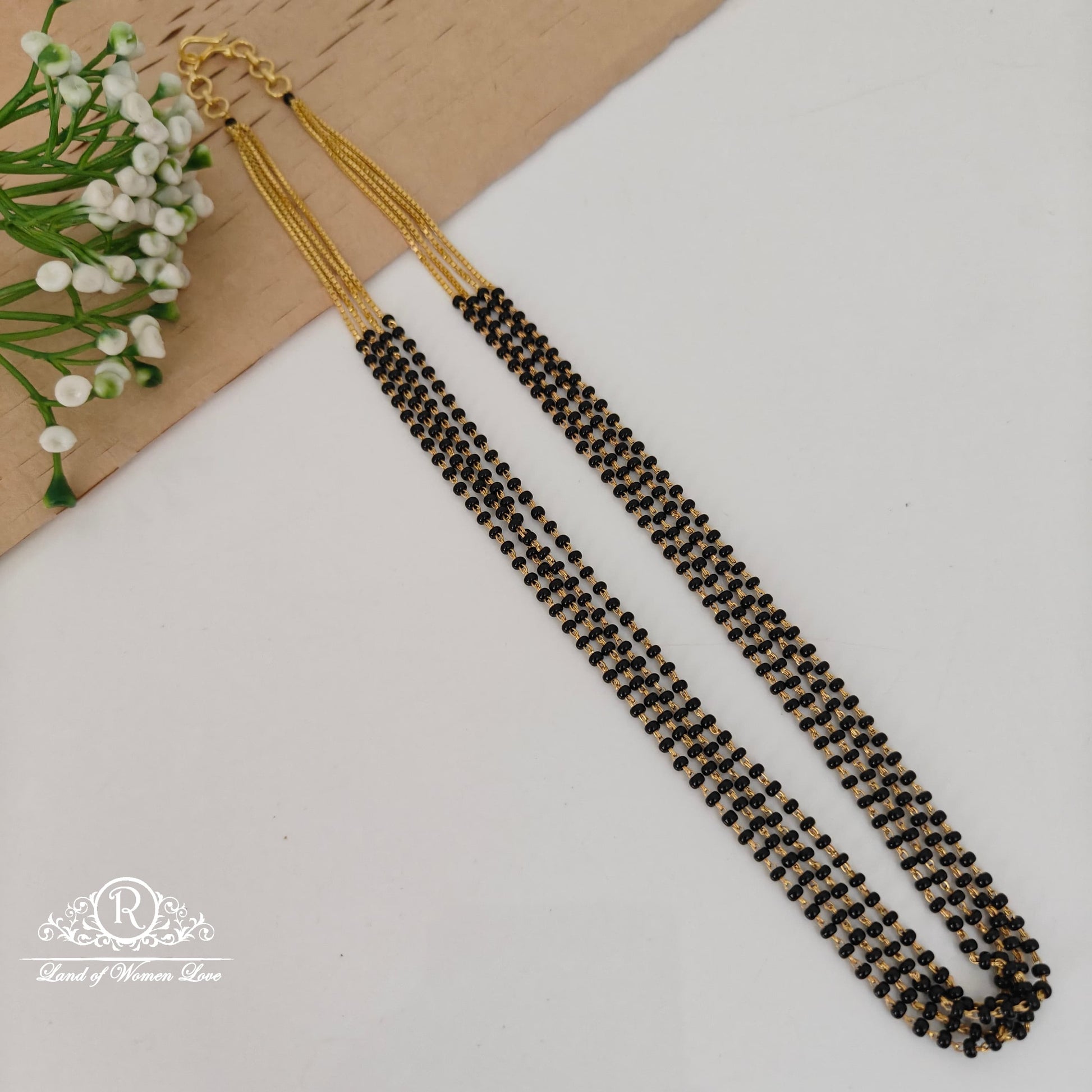92.5 silver simple and cute black beads - rcnj028 92.5 silver ramala jewelry / ramala collections
