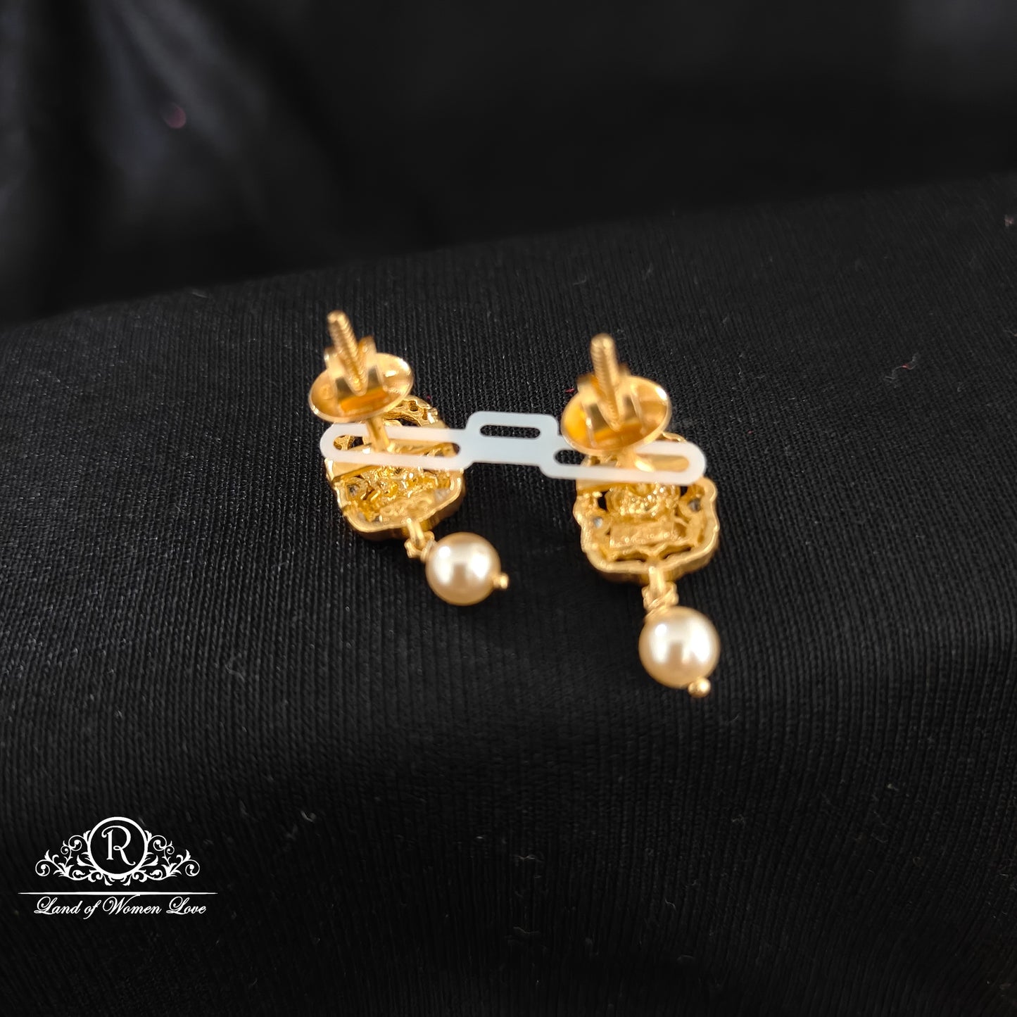 Silver Lakshmi Devi earrings -RCM390