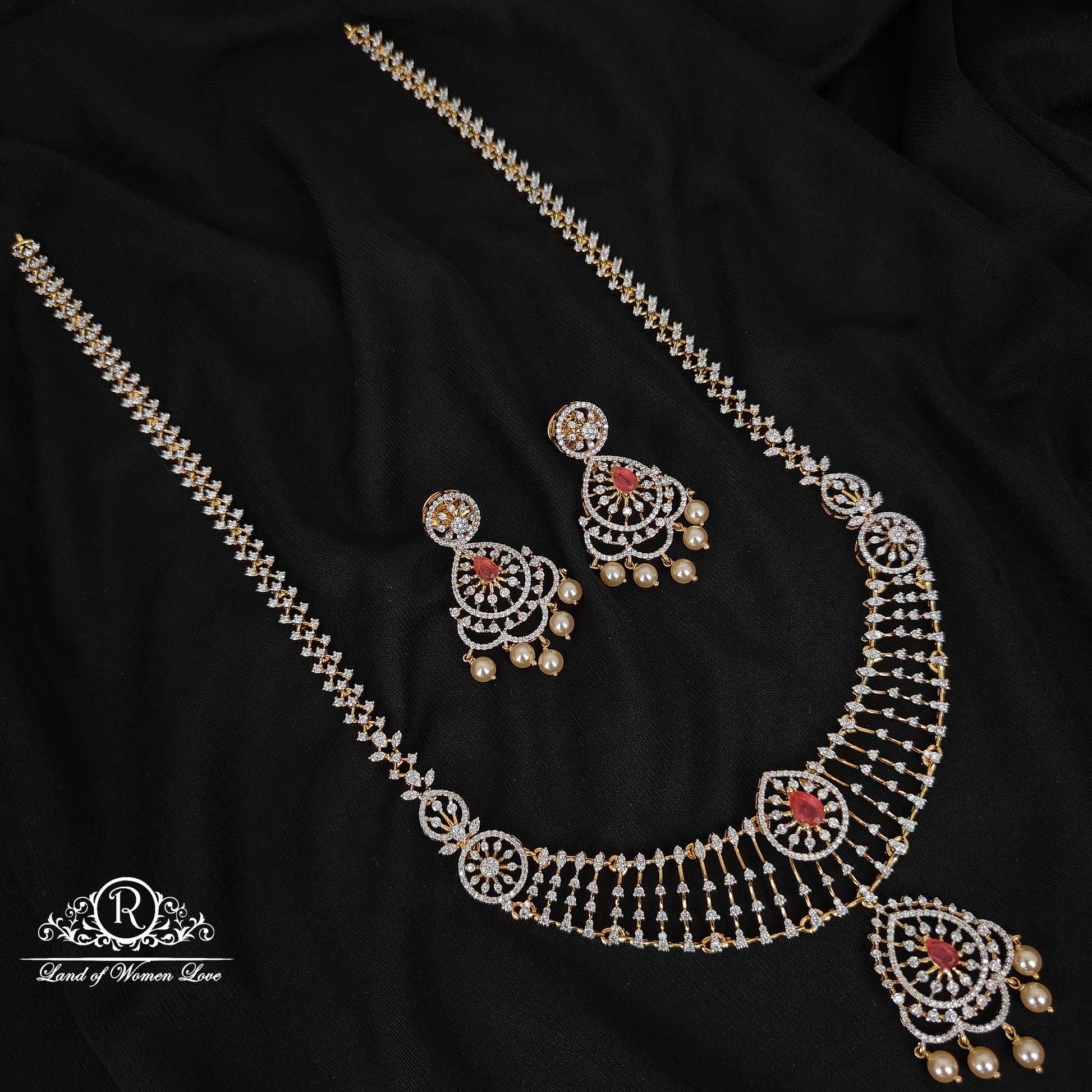 earrings 92.5 silver simple and cute haram with earrings - rcm1167 92.5 silver ramala jewelry / ramala collections