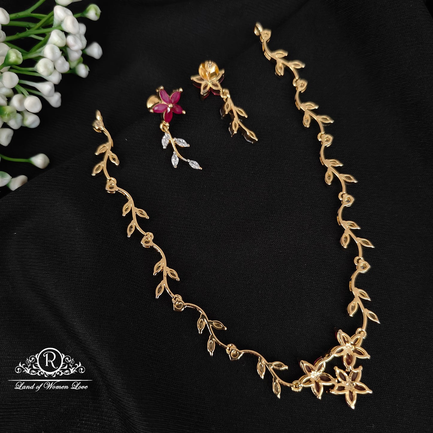 92.5 silver simple and Cute necklace and earrings set - RCBG047