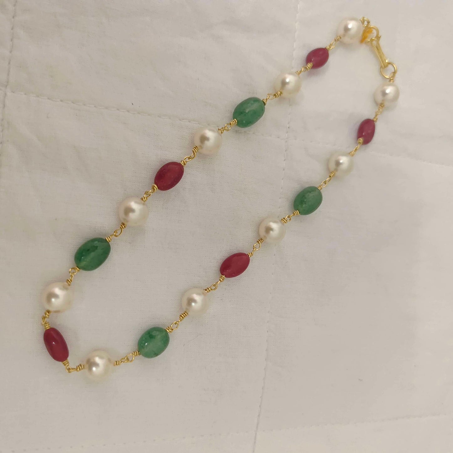 chain silver pearl chain - rch304 ruby 92.5 silver ramala jewelry / ramala collections