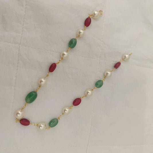 Silver pearl chain - RCH304